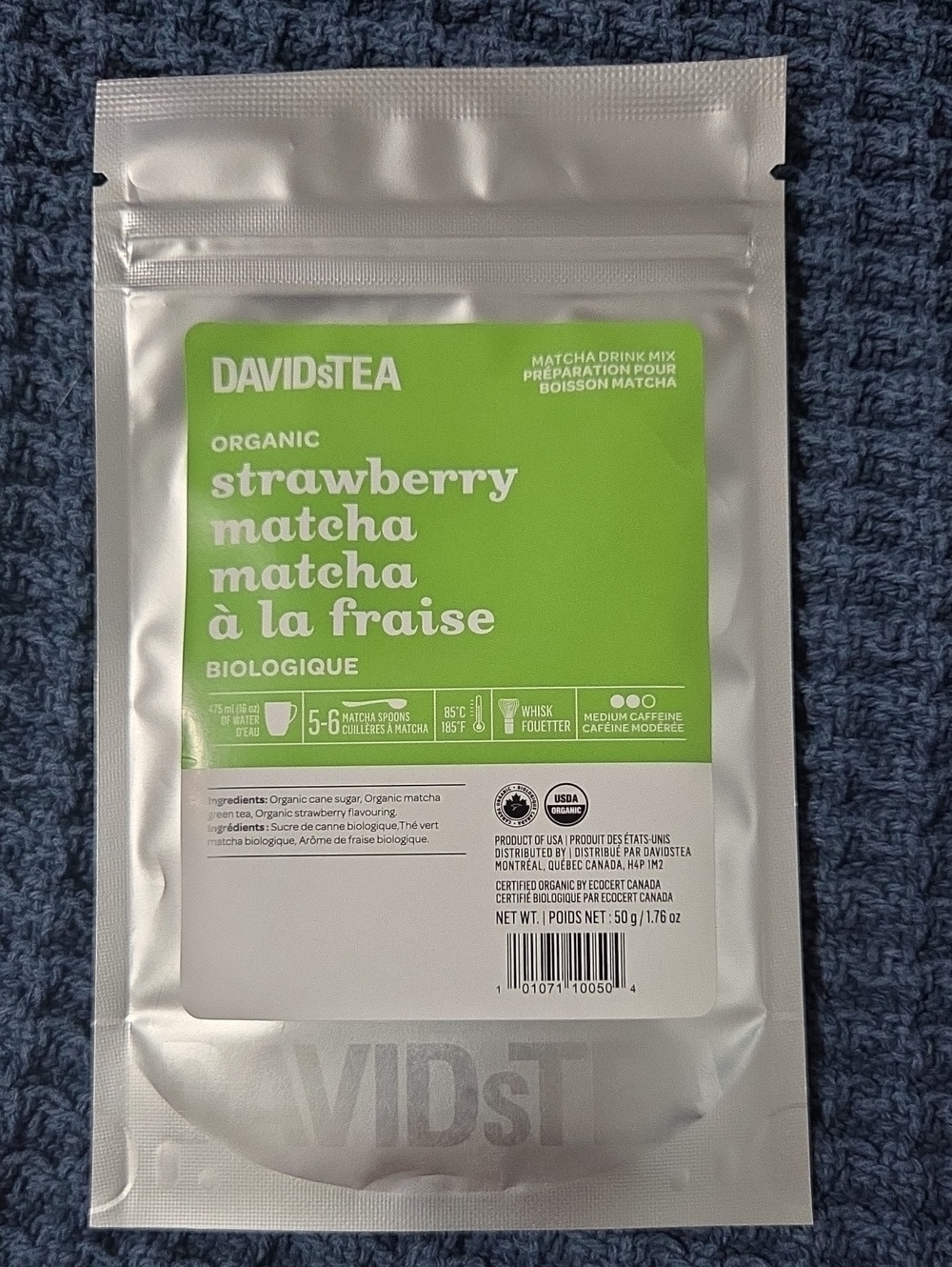 2/$25 New! Seales! Davidstea STRAWBERRY MATCHA Drink Mix 50g Davids Tea